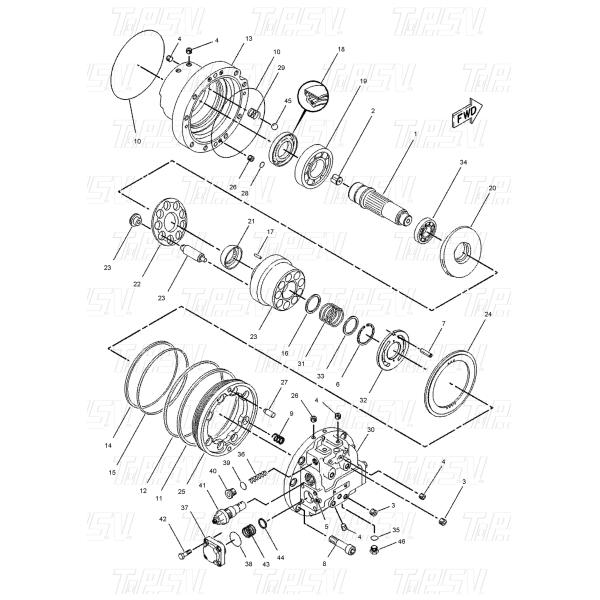 107-6556 Travel Hydraulic Motor Shafts for Excavators E315 Heat Treatment