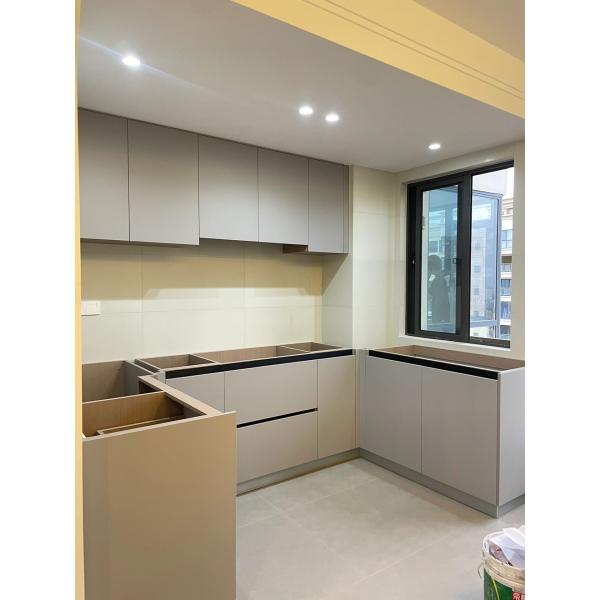 L Shaped Kitchen Cabinet Simple Design With Open Shelves For Apartment