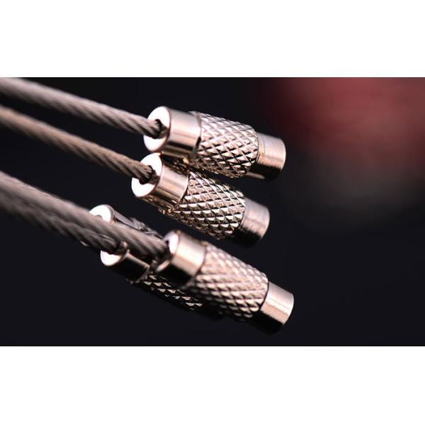 Кольцо петли кабеля пряжки провода бирки багажа ключевое, веревочка провода Кейчайн нержавеющей стали