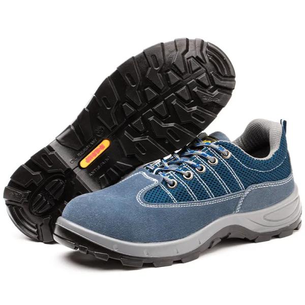 Comfort Genuine Leather Safety Shoes , Blue Sports Work Shoes For Men'S Working