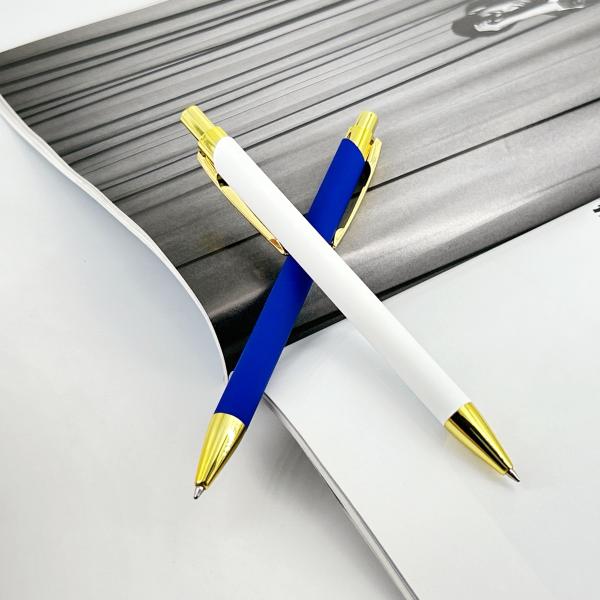 Soft Touch Press Ballpoint Pen 1.0mm Soft Coating Plastic Ball Pen For School Office