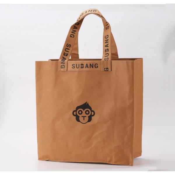 High Quality Reusable Custom Logo Print Waterproof Washable Plain Brown Kraft DuPont Tyvek Paper Packaging