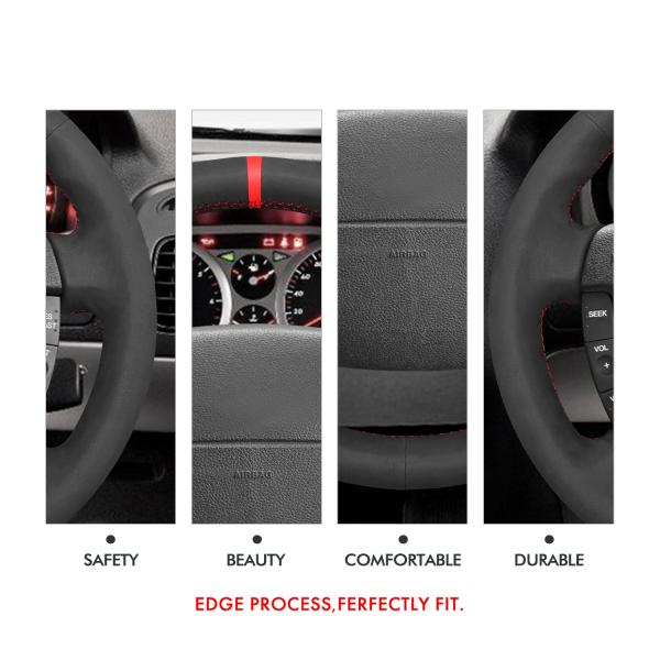 Car Accessories Hand Siticthed Black Genuine Leather Steering Wheel Cover for Ford Falcon 2002-2008