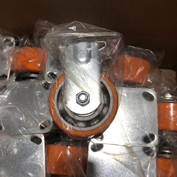 6 Inch Round Tread Pu Soft Rigid Casters Heavy Duty Industrial Trolley Wheels