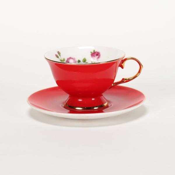 Luxury Gold Rim Printed Expresso Cappuccino Turkish Fashion Coffee Cups Set