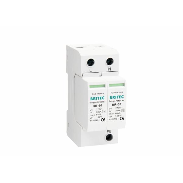 60kA Discharge Current Surge Arrester with Pluggable Module and UL94-V0 Thermoplastic for AC Power Protection