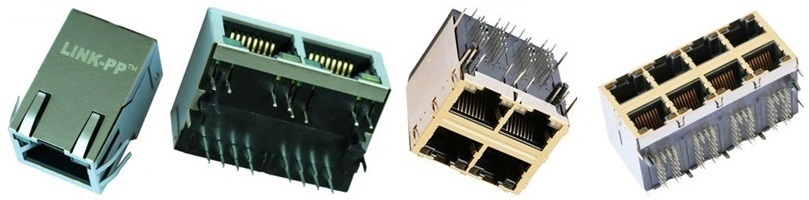 Разъемы Rj45 защищаемые W/LED через отверстие для POE, XPH-RMP-061L-16W6-2Y