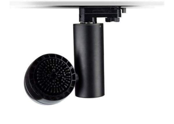 Black Led Track Lighting Fixtures 12 Degree For Residential / Institution Buildings