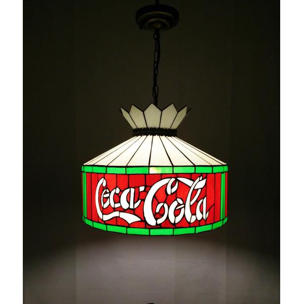 12'' Bar Restaurant Cafe Dining Room Hanging Light Ceiling Light Red Stained Glass LED Chandelier Pendant Lamp