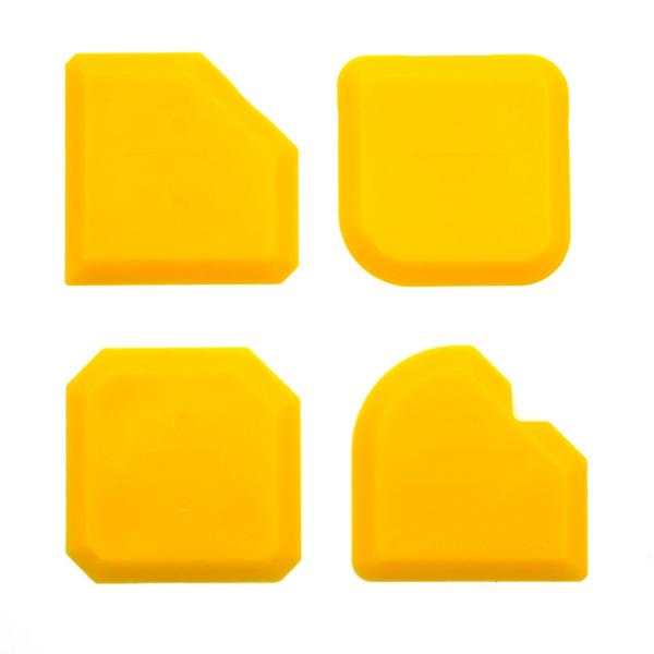 Popular Yellow Sealant Profile Tool Caulk Finishing Spatula 4pcs Per Bag Packing
