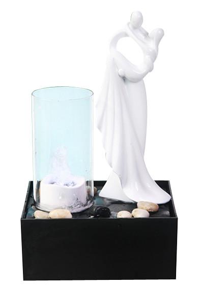 White Contemporary Design Glossy Tabletop Water Fountain Desktop OEM Acceptable