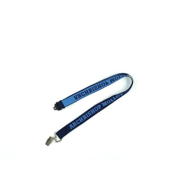 Woven Flat Id Neck Lanyard , Polyester Jacquard Neck Lanyard For Badges