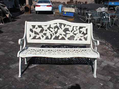 Rattan White Cast Iron Table And Chairs / Antique Metal Outdoor Armchair
