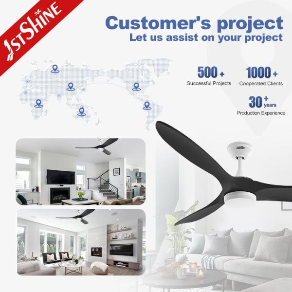 110-240V/50Hz-60Hz 2- DC Copper Ceiling Fan with Light 60 Inches White Metal Deign