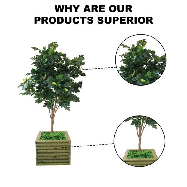 Fabric Material Plastic Artificial Apple Tree Outside Home Decoration