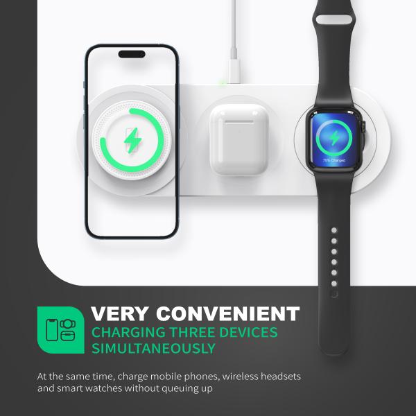 3 In 1 Wireless Charging Station For Multiple Devices Multi Color