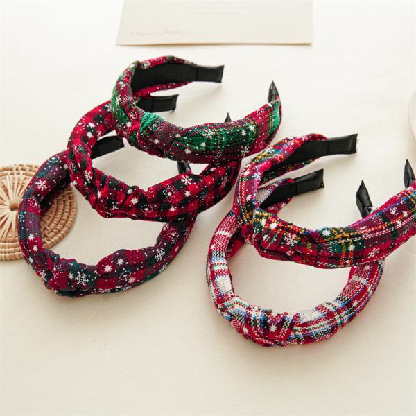 GLH016 Christmas Style Hair accessories Fabric knotted Headband for women girls bow