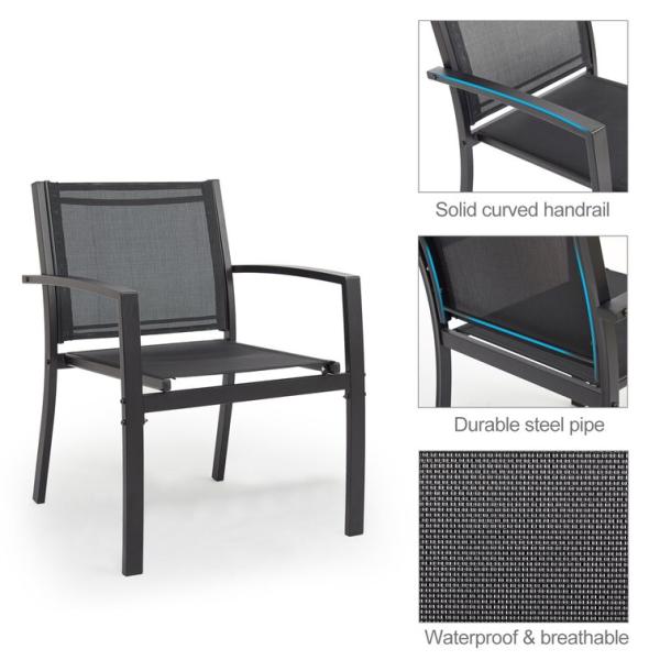 Balcony or Patio Lounge Set Metal Frame Garden Set for Outdoor 4 Seating Relaxation