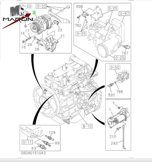 Isuzu 4HK1 Diesel Engine Generator 8980921162 for Excavator ZX200-3/Zx240-3/Zx270-3