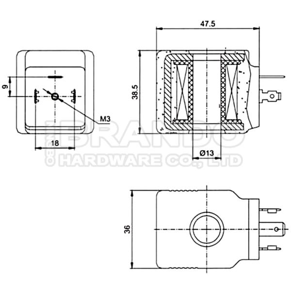 Катушка 220VAC 110VAC 24VDC клапана соленоида VX2 VX3 V10-C3C гидравлическая