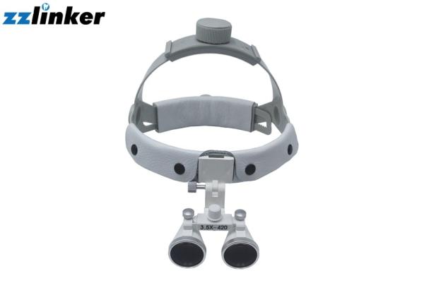 LED Adjustable Dental Loupes 3.5x Portable Leather Headband Black White Color