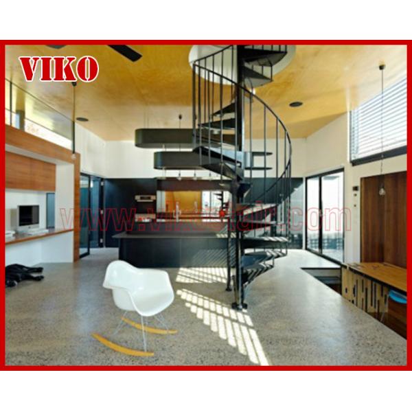 Spiral StaircaseVH37S Tread Stainless Steel Aluminum Stair Curved Glass Handrail 304 Stainless Steel 12mm Glass