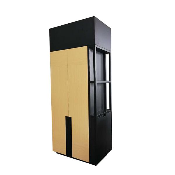 Modern Design Bedroom Hotel Wardrobe Furniture Solid Wood And Metal base