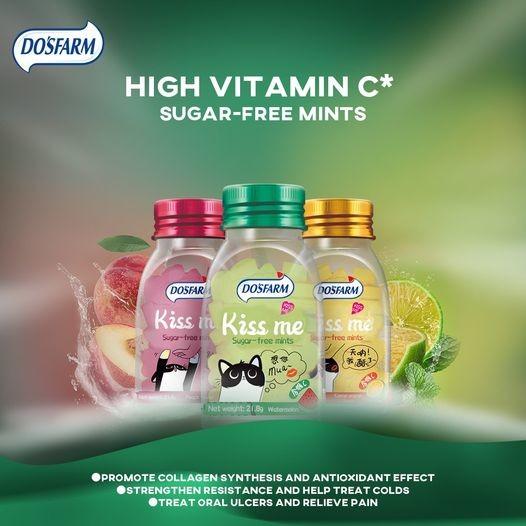 tampões de Sugar Free Mint Candy Color do bloco da garrafa 22g