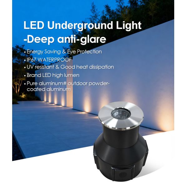 RGB LED Underground Light 3 watts DC24V Beam Angle 30Degree IP67 Mini Size with Anti-Glare Design