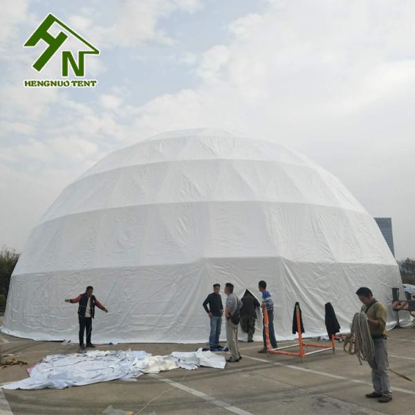 White Geodesic Luxury Dome Tent Diameter 20m For Big Projection Events