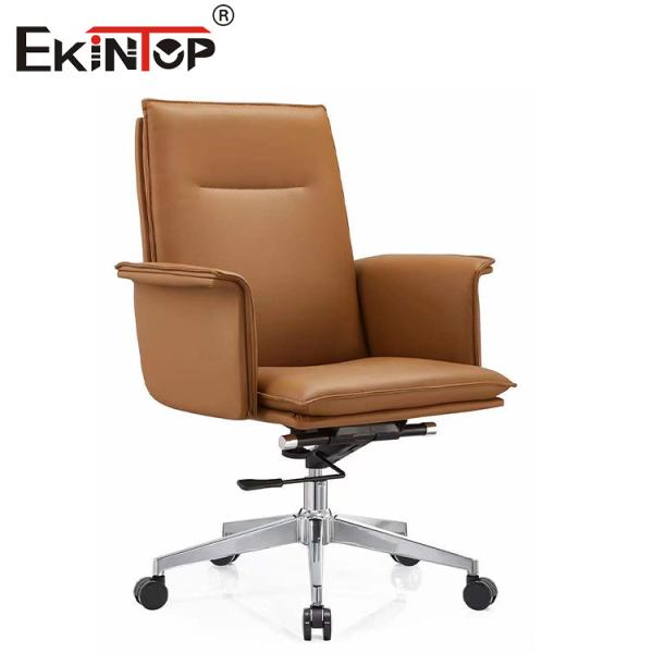 Height Adjustable High Back PU Leather Chair With Swivel Casters