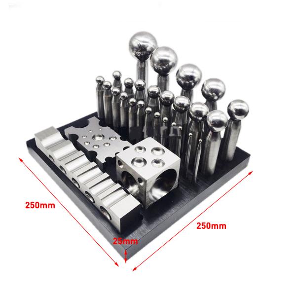 29PCS Accesorios de joyería Herramientas Juego de punzones para joyería Acero Dapping Doming Shaping