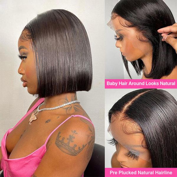14 Inch Full Hd Lace Front Human Hair Glueless Wigs 360 Full Lace Frontal Wig Human Hair