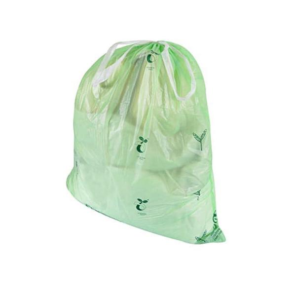 Sacs à ordures à corde à tirer compostables personnalisables avec boîte de distributeur
