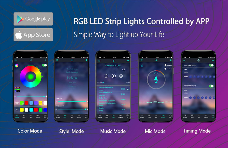 Электропитание прокладки 12V 5A света СИД SMD 5050 IP65 водоустойчивое RGB гибкое умное