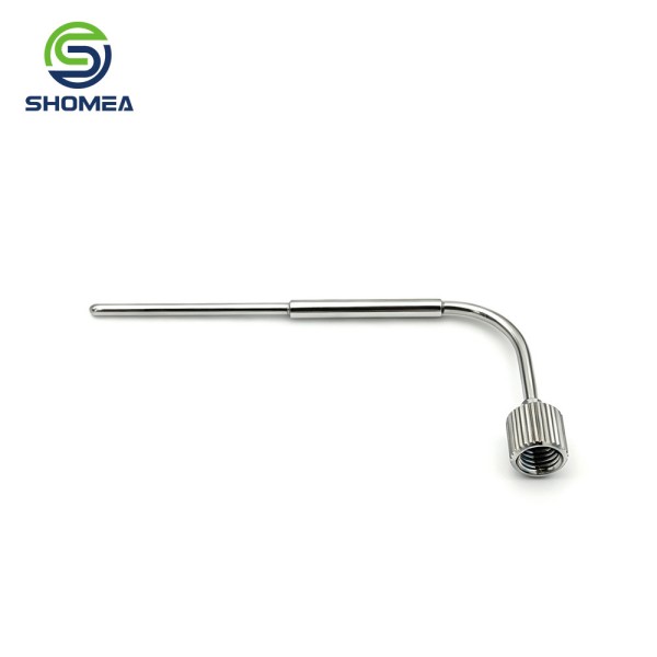 SHOMEA Medical Grade Stainless Steel Precision Bent Sampling Needle for IVD with Knurled Adjustment Cap & Side Interface