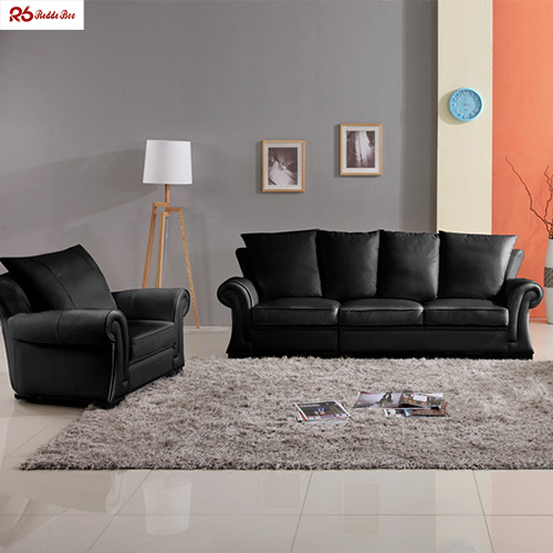 Cushioned Vegan Leather Sofa Furniture Armrest Couch For Hotel Scratch Resistant