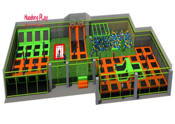 Large Size Trampoline Park Equipment , Professional Trampoline Equipment PVC Material