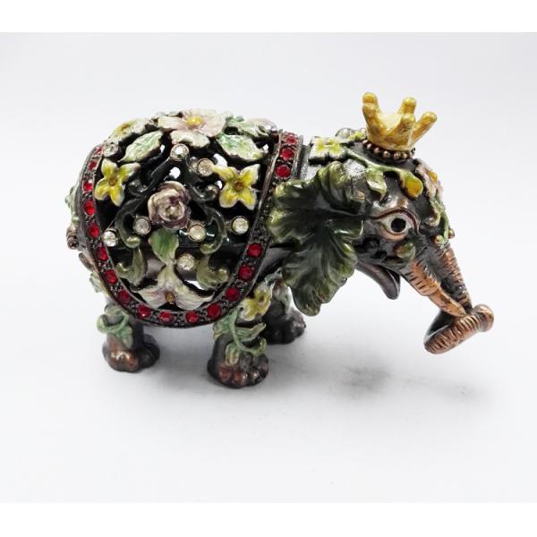 HOT Selling Elephant Custom Metal Jewelry Box Cute Elephant shaped metal jewelry boxes