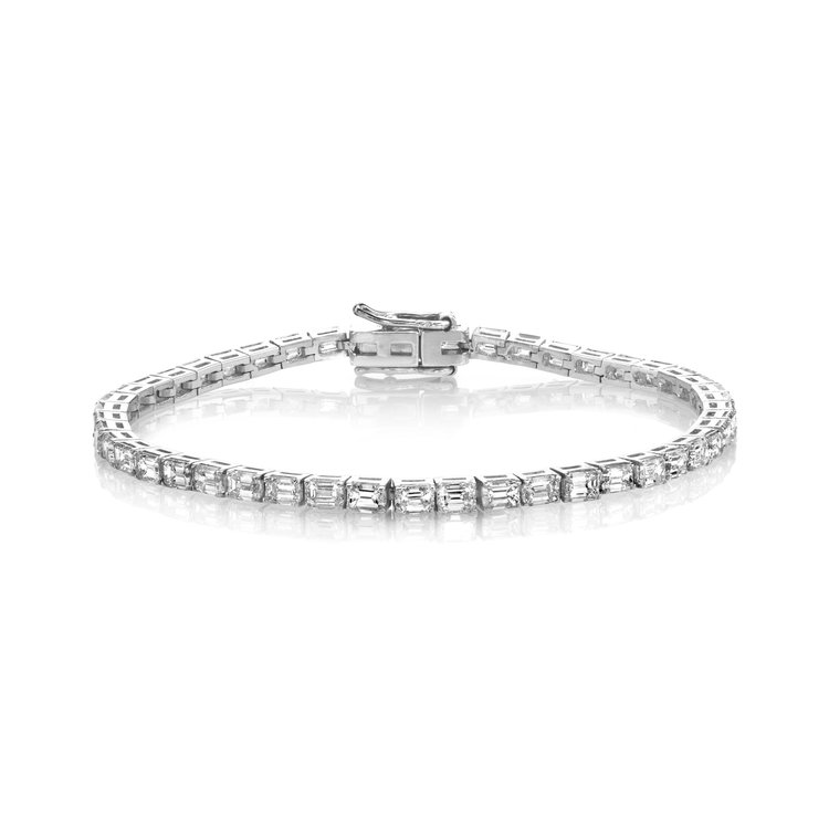 925 Sterling Silver Classic 2mm Rose Pink Pave Cubic Zircon Tennis Bracelet for Girl
