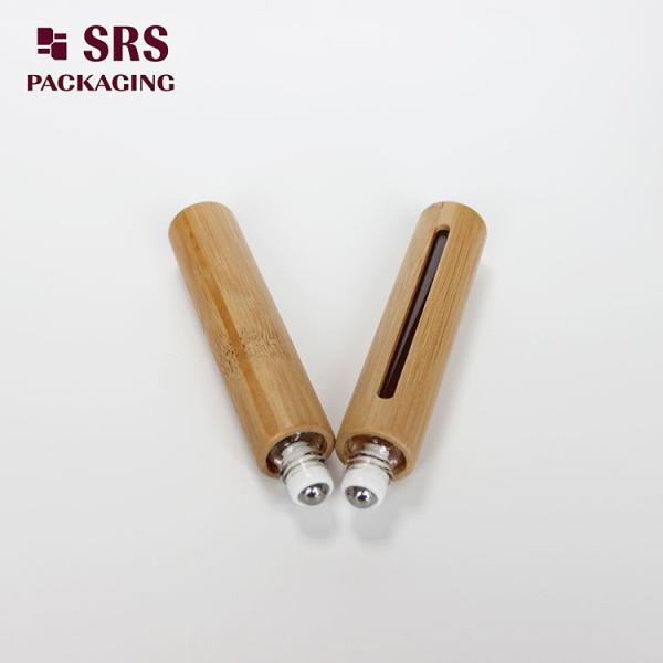 SRS natural color bamboo 10ml glass roll on bottle for essential oil