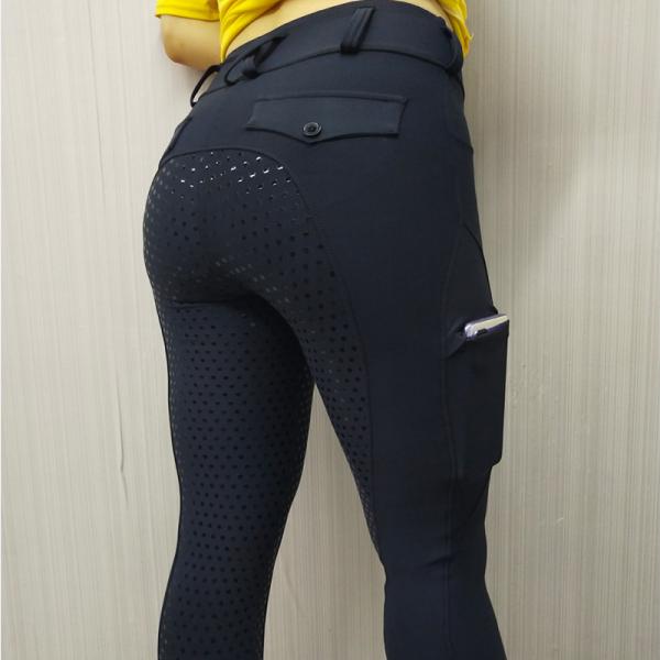 Полная верховая езда силикона места задыхается/конноспортивные гетры с карманом телефона