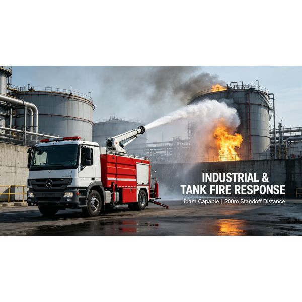 160m Vertical Reach Rapid Response Fire Water Cannon Truck with No Outrigger