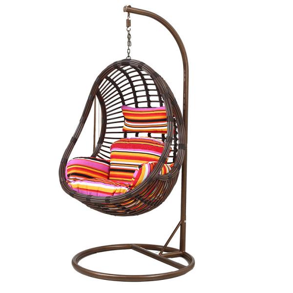 Modern Design Style Metal Frame Single Hanging Chair for Indoor or Outdoor Spaces