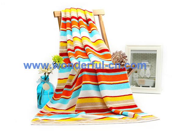 Best quality cheap 100% cotton striped towel bath towel on sale