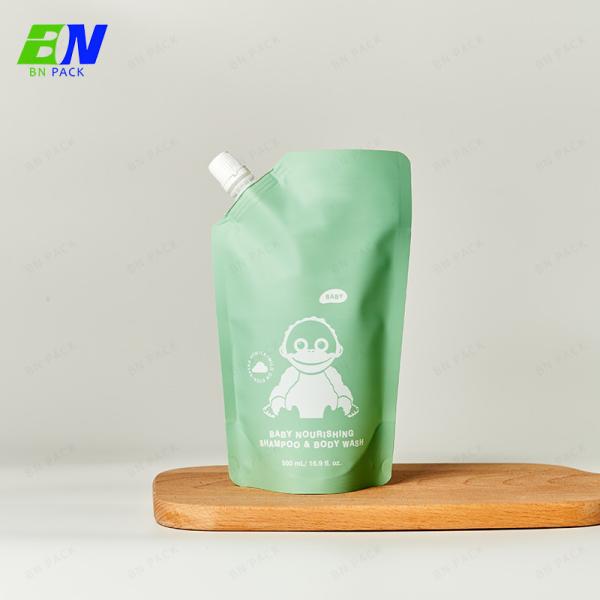 Eco Friendly Recyclable Customized 500ml Refill Shampoo Pakcing Stand Up Pouch