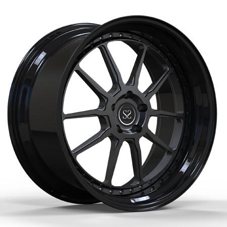 Tuning Design Center Grey Barrel Gloss Black Forged Deep Dish Rims