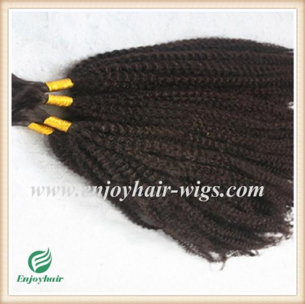 Indian 5A virgin  hair bulk ,natural color(can be dye) afro kinky curly 10''-26''length
