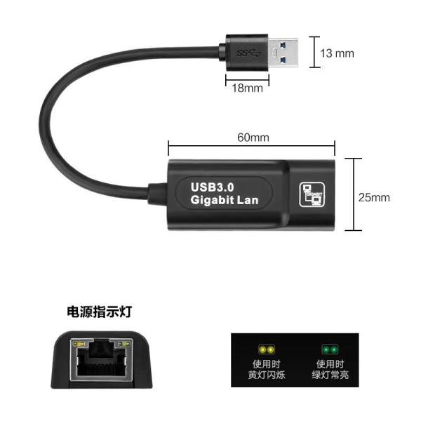 Mini USB 3.0 Gigabit Ethernet Adapter USB To RJ45 1000M For Windows  802.11n