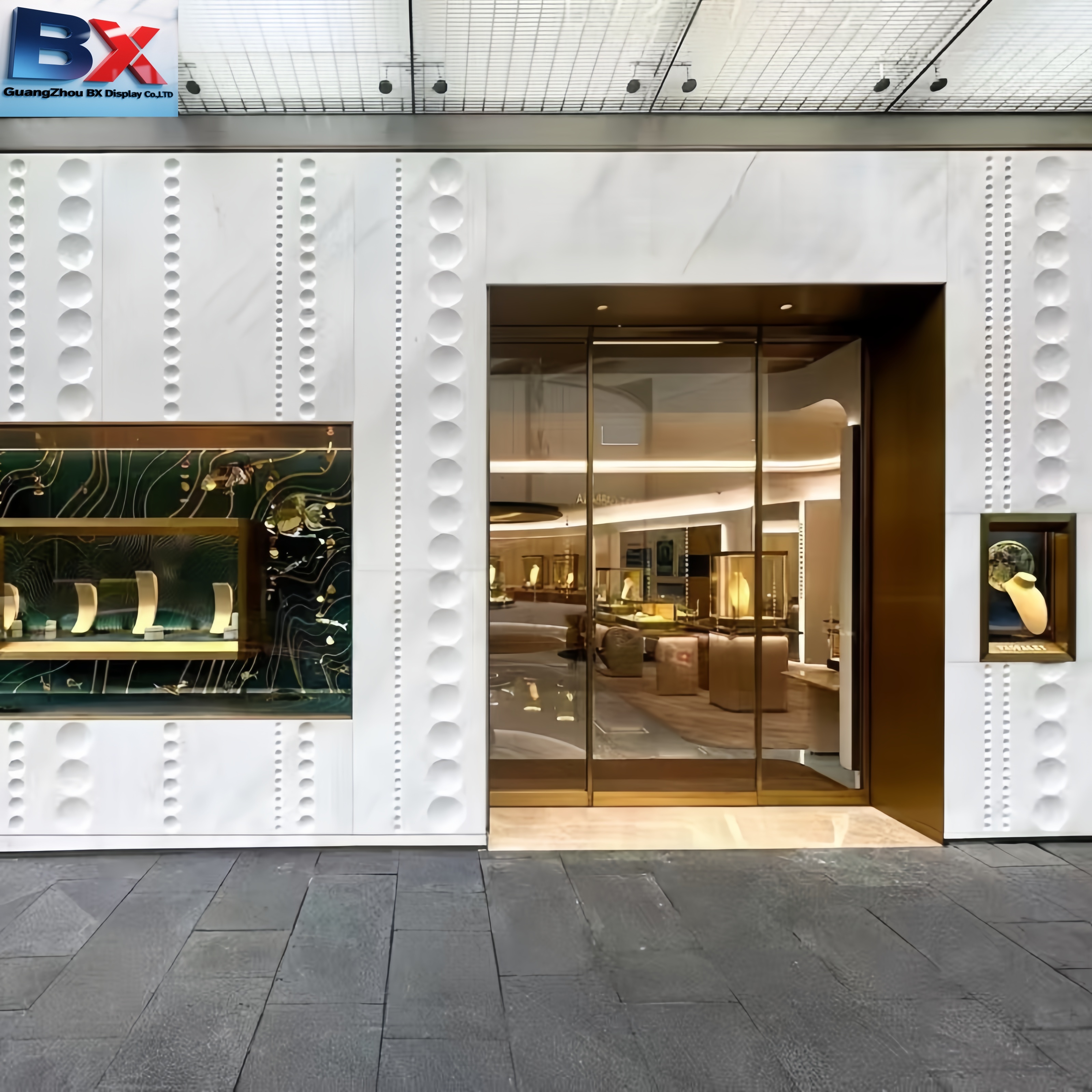 Luxury Custom Jewelry Glass LED Lighting Display Showcase Cabinet for Jewelry Shop Retail Store Interior Decoration